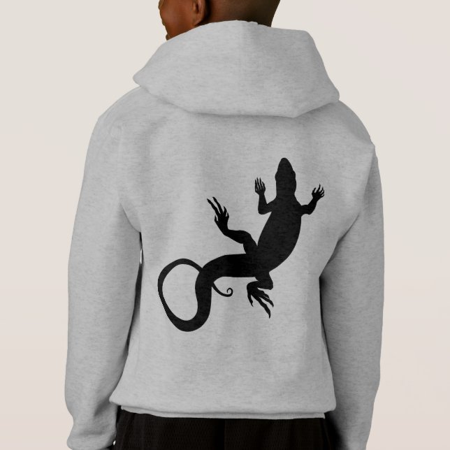 Barn Lizard Hoodie Kids Hooded Lizard Jacka Tee Shirt (Baksida)