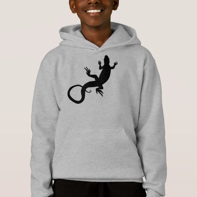 Barn Lizard Hoodie Reptile Art Kids Sweatshirt T-shirt (Framsida)