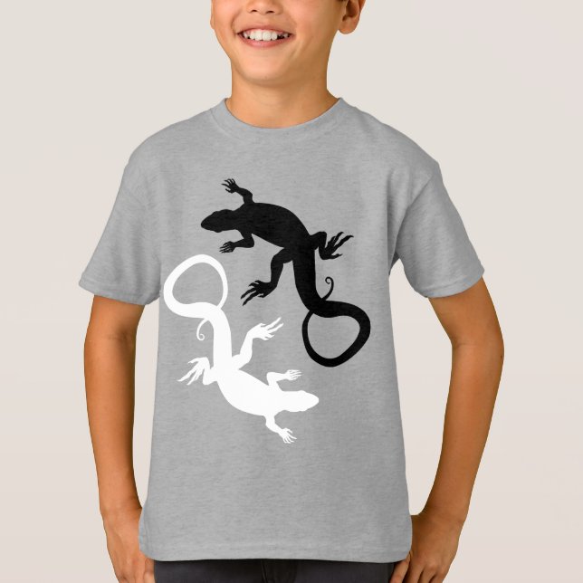 Barn Lizard Hoodies Reptile Art Hooded Jacka T-shirt (Framsida)