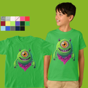Barn ljusgrön cyklop monster nyhetsartikel t shirt