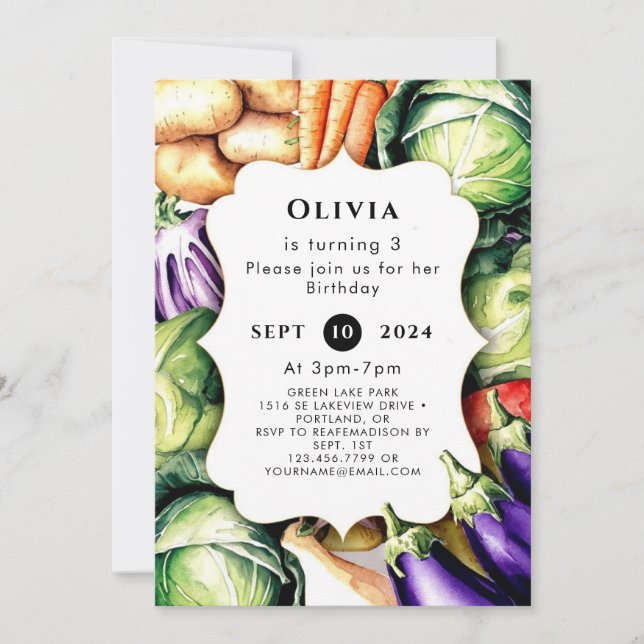 Barn lokalt odlade jordbrukare Marknadsfödelsedag Inbjudningar (Framsida)