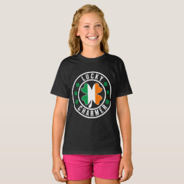 Barn Lucky Charmer Irländsk Shamrock-flagga T Shirt