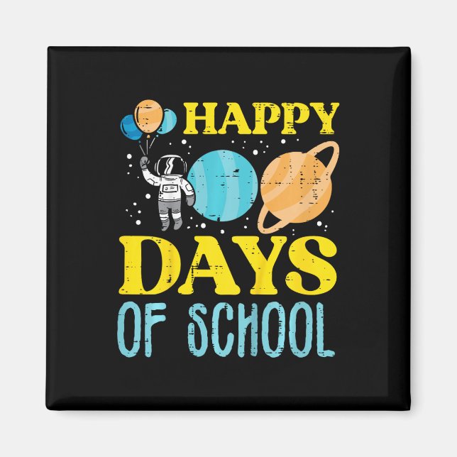 Barn Lycklig 100 dagar med skolastronaut 10 dagar Magnet (Framsidan)