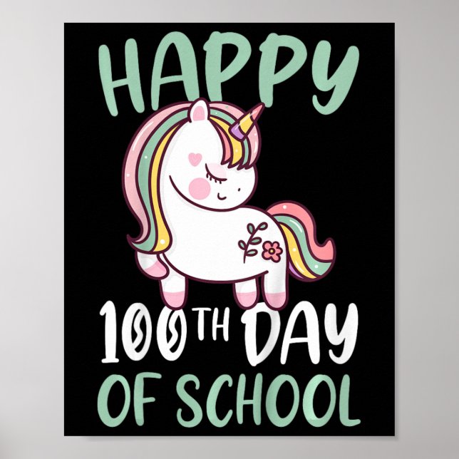 Barn Lycklig 100-dagarsdag för skolflickor 100 dag Poster (Framsidan)