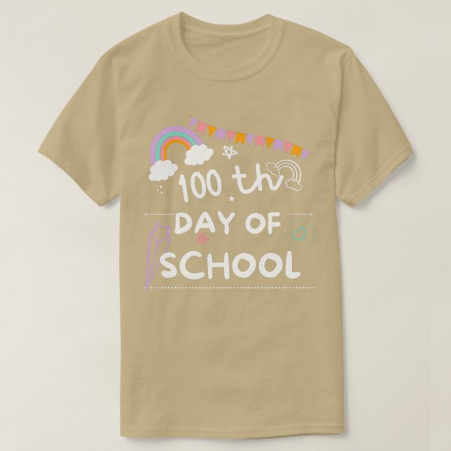 Barn Lycklig 100 Skolstiftarens dag T Shirt (Design framsida)