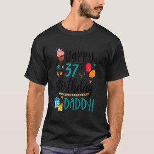 Barn Lycklig 37:e födelsedag pappa Bday Son Dotter T Shirt