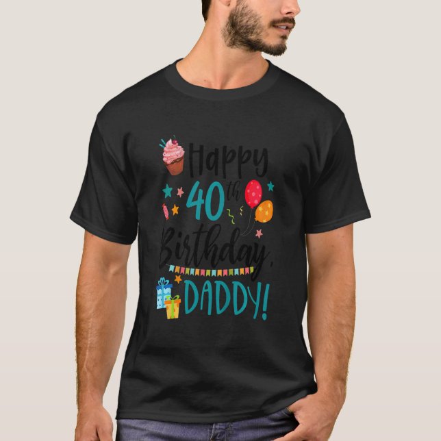 Barn Lycklig 40:e födelsedag pappa Bday Son Dotter T Shirt (Framsida)