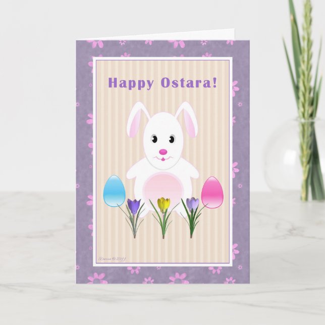 Barn - lyckliga Ostara - Ostara kanin Helgkort (Framsida)
