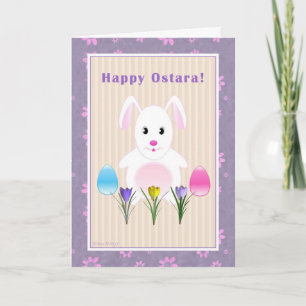 Barn - lyckliga Ostara - Ostara kanin Helgkort