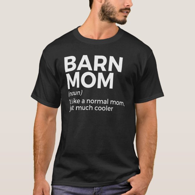 Barn Mamma Definition Horse Riding T Shirt (Framsida)