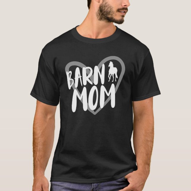 Barn Mamma Heart Horse Riding T Shirt (Framsida)