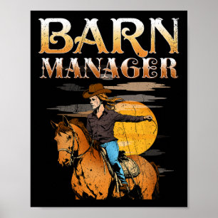 Barn Manager I Equestrian Pony Horse Fläkt Poster