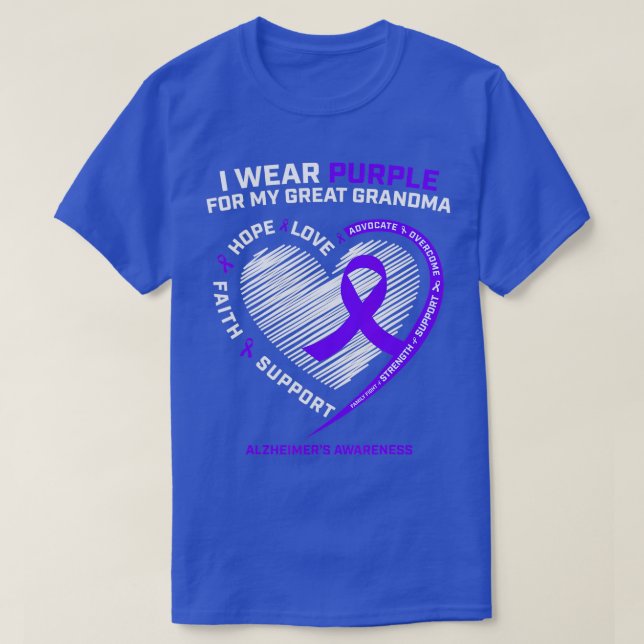 Barn Manar Kvinnor Lila Underbar mormor Alzheimers T Shirt (Design framsida)