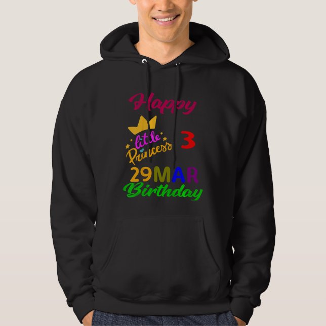 Barn mars Flickor födelsedag 29 mars 3:e årsdagen Hoodie (Framsida)