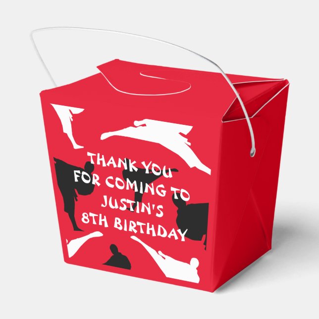 Barn martialkonst karate Födelsedagsfest favör box Presentaskar (Baksidan Sidan)