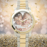 Barn med anpassningsbar foto namn år mamma armbandsur<br><div class="desc">Lägg till ett eget favoritfoto av din familj,  dina barn,  make,  barn,  vänner eller husdjur. Vita tal med minuter. Anpassa och lägg till namn och år,  vita brev. Perfekt till mor,  mormor på mors dag eller som födelsedag eller julklapp.</div>