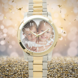 Barn med anpassningsbar foto namn år mamma armbandsur