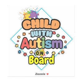 Barn med Autism Ombord Bil Klistermärke Skylt Klistermärken