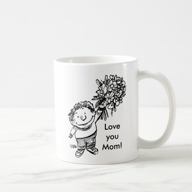 Barn med blommor, barn med blommor, Kärlek du... Kaffemugg (Höger)
