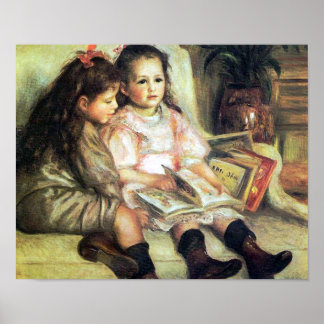 Barn med Bokar Renoir Skriv ut Poster