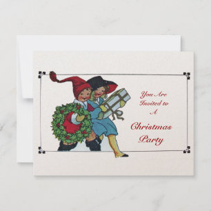 BARN MED CHRISTMAS GIFTS Champagne Metallic Inbjudningar