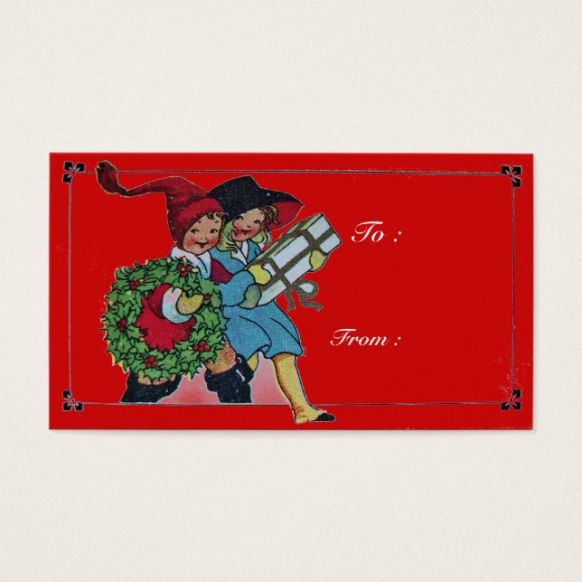 BARN MED CHRISTMAS GIFTS VISITKORT (Framsidan)