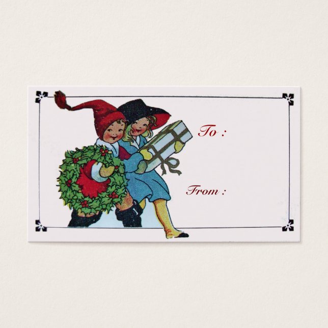 BARN MED CHRISTMAS GIFTS VISITKORT (Framsidan)