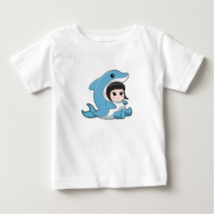 Barn med delfinsaldo t shirt