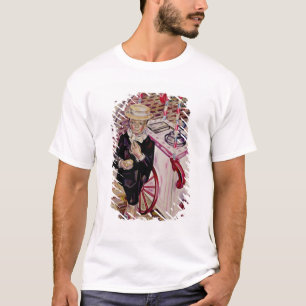 Barn med en glass tee shirt