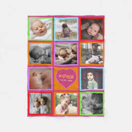 Barn med flerfärgad roligt fleecefilt