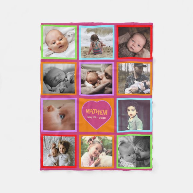 Barn med flerfärgad roligt fleecefilt (Framsidan)