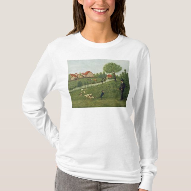 Barn med gäss tee shirt (Framsida)