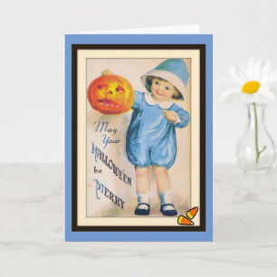 Barn med Halloween Jack O-Lanternkort Kort