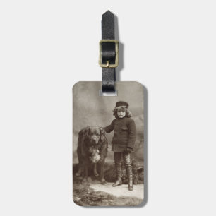 Barn med hunden, C1885 Bagagebricka
