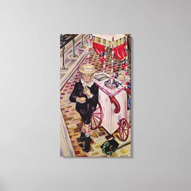 Barn med iskräm canvastryck (Framsida)