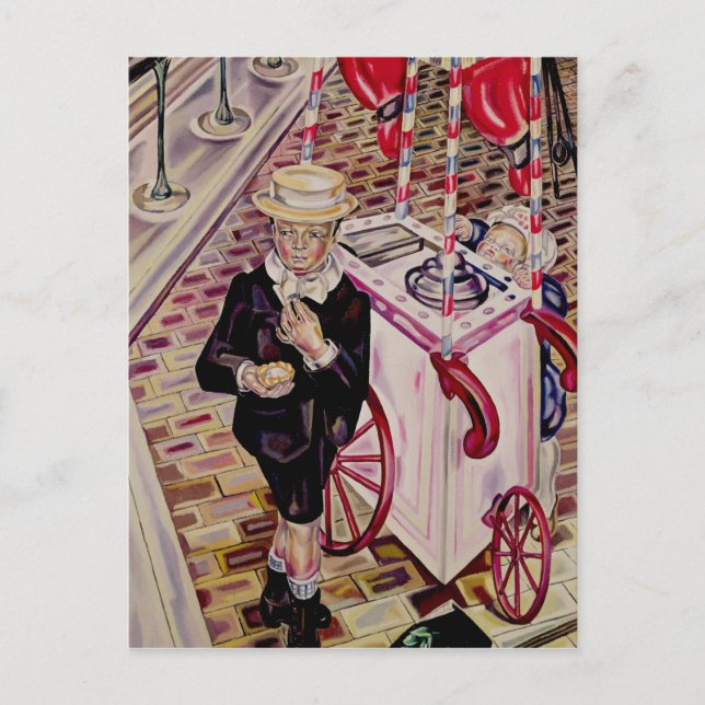 Barn med iskräm vykort (Framsida)