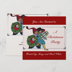 BARN MED JULKLAPPAR vit röd Inbjudningar
