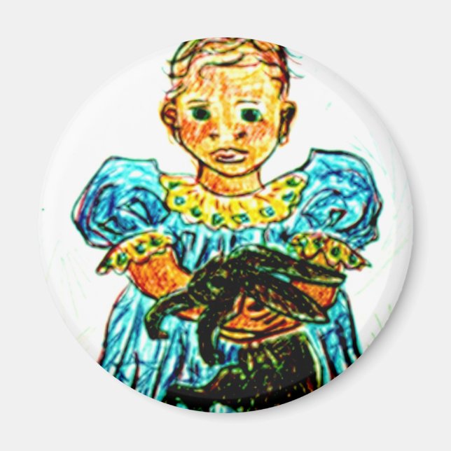 Barn med kanin magnet (Framsidan)