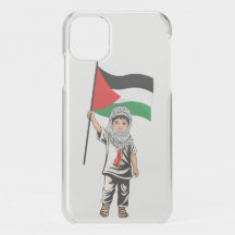 Barn med Keffiyeh Palestina-Flagga