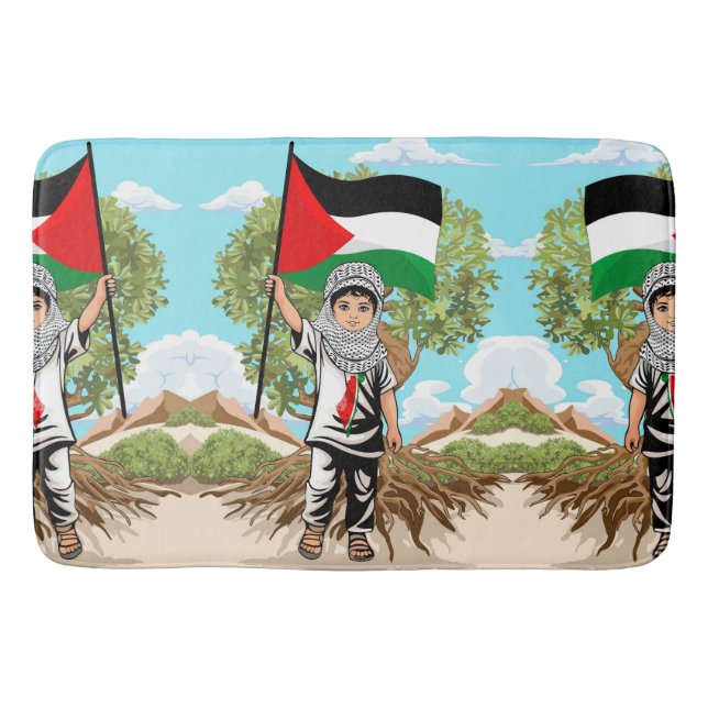 Barn med Keffiyeh Palestina-Flagga Badrumsmatta (Framsidan)
