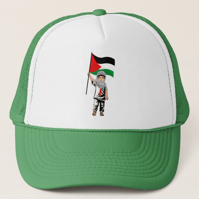 Barn med Keffiyeh Palestina-Flagga Keps (Framsida)