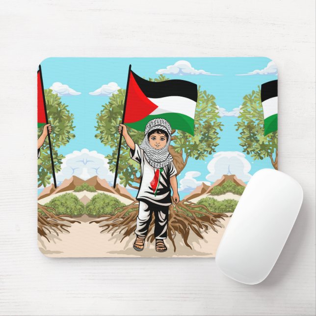 Barn med Keffiyeh Palestina-Flagga Musmatta (Med mus)
