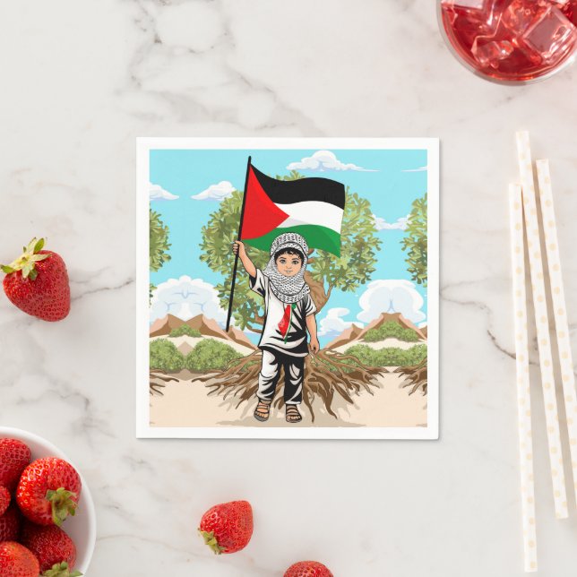 Barn med Keffiyeh Palestina-Flagga Pappersservett (Insitu)