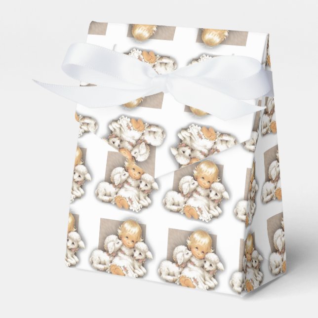 Barn med lamm presentaskar (Framsidan Sidan)