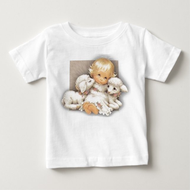 Barn med lamm t shirt (Framsida)