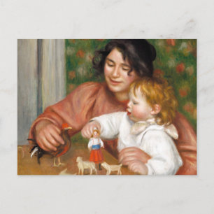Barn med Leksak målning av Auguste Renoir Vykort