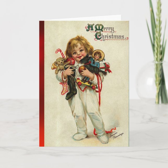 BARN MED LEKSAKER OCH CHRISTMAS GIFTS HELGKORT (Framsida)