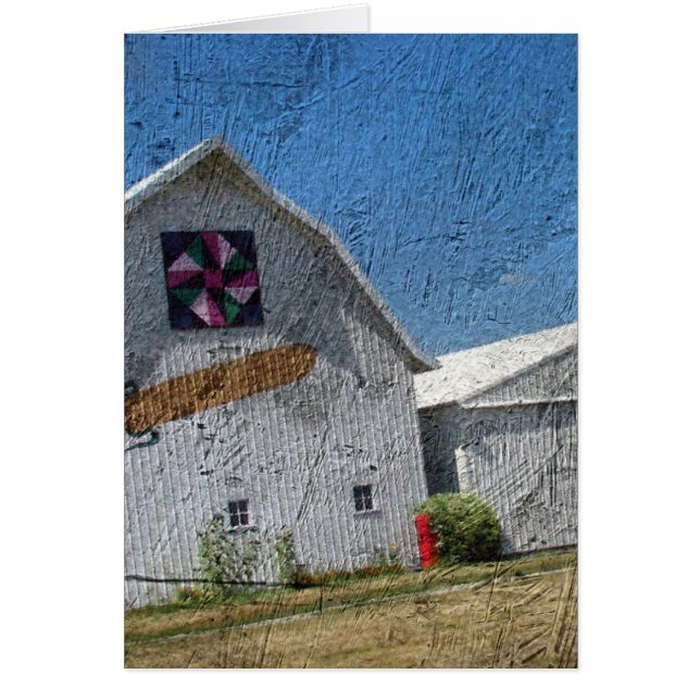 Barn med Maj och barn Quilt Hälsningskort (Framsidan)