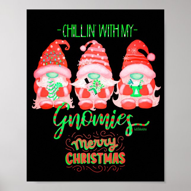 BARN MED MIN GNOMIES Lustiga julklappar Poster (Framsidan)