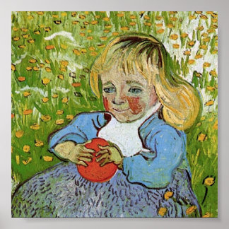 Barn med Orange Van Gogh Fine Art Poster